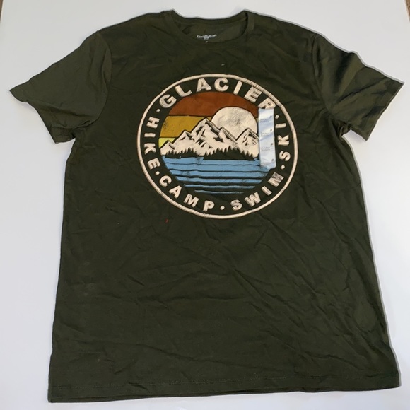 🎁GOODFELLOW & Co. Green Glacier Camp Graphic Short Sleeve Tee - Picture 2 of 3